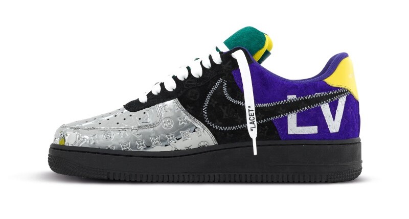 Louis Vuitton X Nike Air Force 1 Low-Top Sneakers Chrome Toe Monogram Suede  and Monogram Mirror Coated Canvas Multi color 1674181
